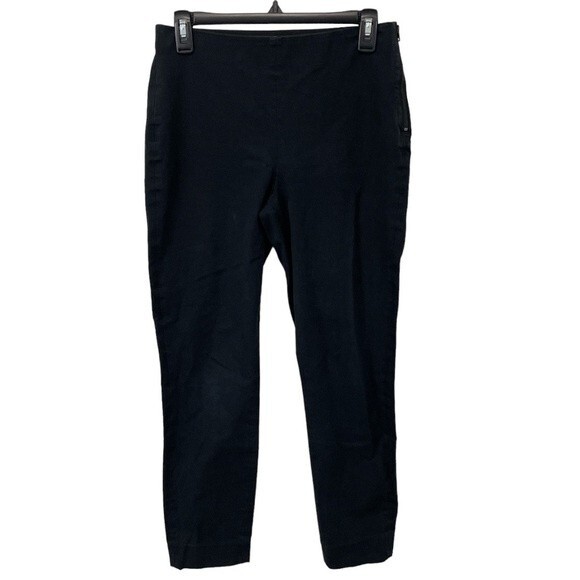 Everlane The Side Zip Stretch Pull On Cotton Black Pants Ankle Crop Size 6 - Picture 1 of 8